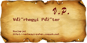 Várhegyi Péter névjegykártya