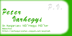 peter varhegyi business card